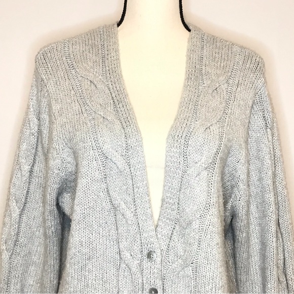 {SOLD} Old Navy Cable Knit Button Cardigan Sweater Gray Size XXL - Picture 2 of 14